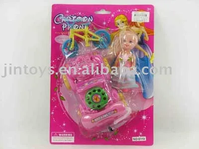 Plastic Toy, Pull Line Car &amp; Doll