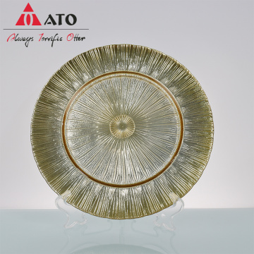 Round glass main plate salad wedding charger plate