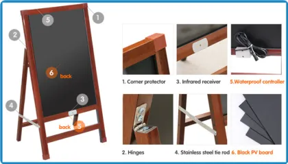 Led lighting handwriting board IPX6 waterproof led writing board wood stand