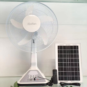 Ventile da tavolo a energia solare Isolfan con pannello solare, luce e batteria ricaricabile