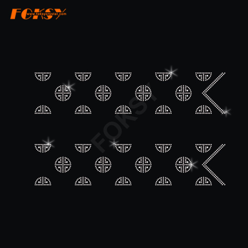 Copperplate Shape Rhinestone Transfer For Cheer Bow Strips