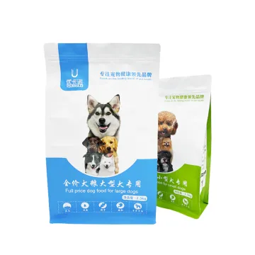 Custom Plastic Pet Food Bag Packaging: Stand Up Pouch with Flat Bottom and Zip for Cat or Dog Food