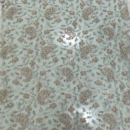 Hand-Made Hanfu Beaded Embroidery Sequined Fabric
