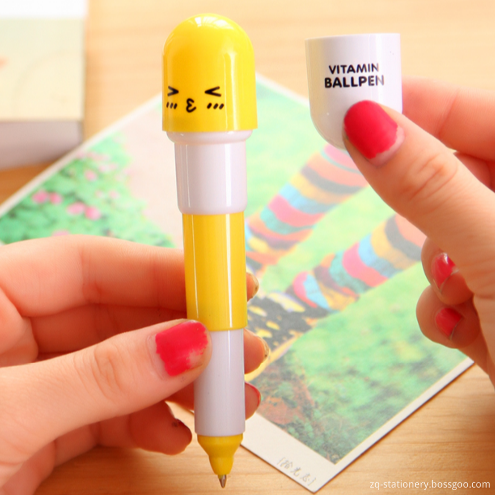 Mini Pill Shape Retractile Ball Pens