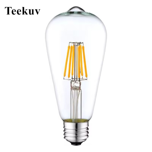 Teekuv ST64 Dimmable 4W 6W 8W Светодиодная лампа E26 110 В лампочки