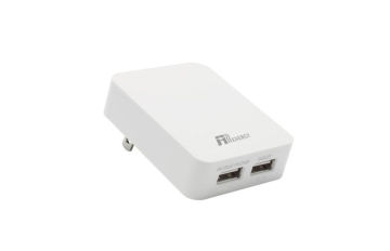 White Mini Double Usb Wall Charger 15w Cec / 5v 1a Ac Adaptor Scp