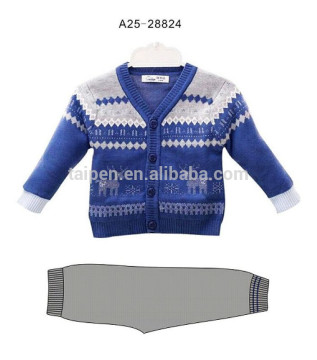 Wholesale Winter Fashion Boys Sweater Set Kids Clothes 2016 In Blue Color