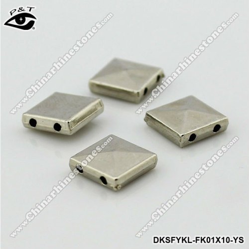 7*7mm sew on silver square plastic studs with holes for apparel shoes