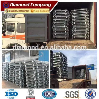 Collapsible warehouse ARS metal storage pallet cage