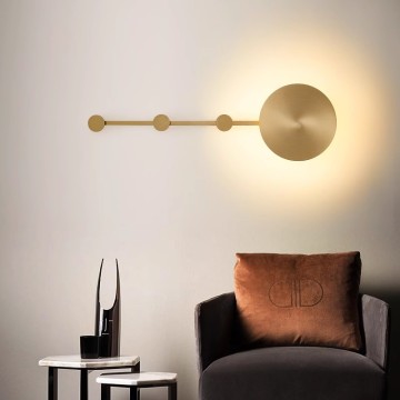 Nordic Minimalist Brass Wall Lamp for Small Living Rooms