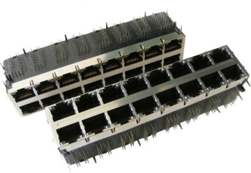 10/100/1000 Base-T Stacked RJ45 Connectors , 2 X 8 Port Net