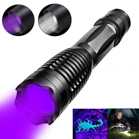 High Power Zoomable Dual LED Black Light Torch with UV 395nm