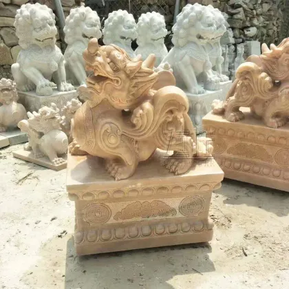 Custom outdoor decorative natural stone pixiu statue sculpture