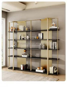 Industrial Style Gold Multi-Functional Metal Bookshelf