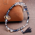 Bohemia Tassel Pendant Bracelet Crystal hạt Chunky Bracelet