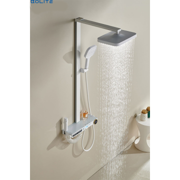 Intelligent Wall-Mounted 7-Color LED Shower Mixer Faucet - Gun Grey Brass Finish
