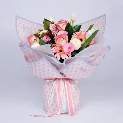 Raindrop pattern flower packaging wrapping paper