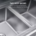 Stainless Steel Supported Clothes Wash Hand Basin Kitchen Cabinet Sink
