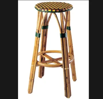 Natural Material Wicker Cane Rattan Bar Stool Bamboo Seat