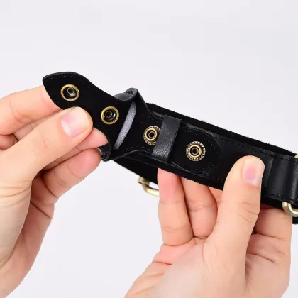 Genuine Leather GPS Tracker AirTag Dog Collar