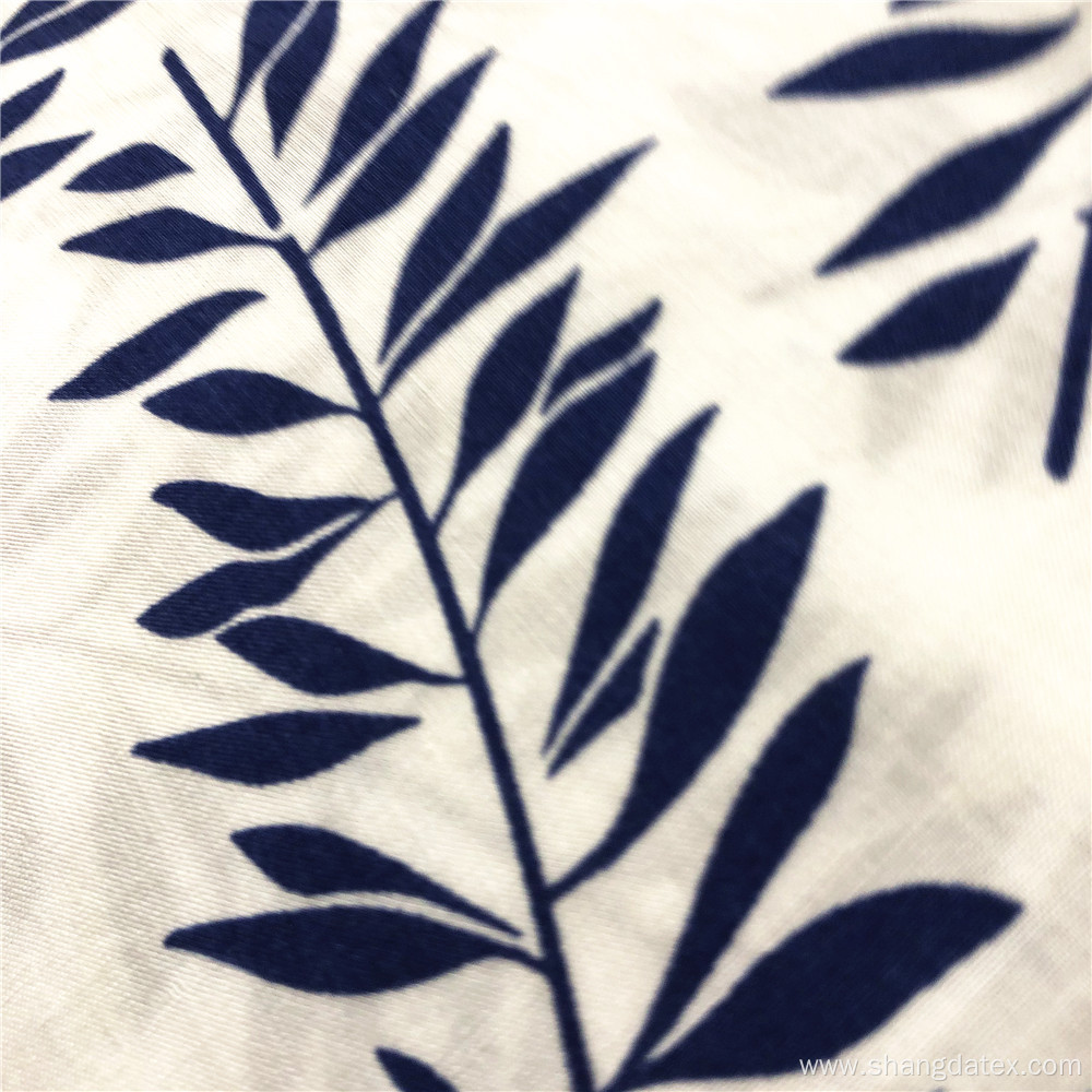 Slim Fine Leaves Elegant Design Rayon Printing