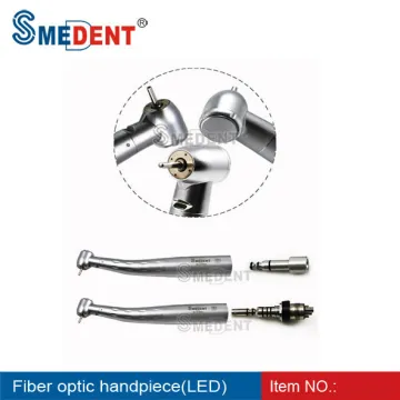 Dental fiber optic handpiece push button type