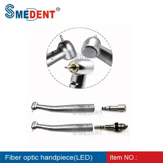 Dental fiber optic handpiece push button type