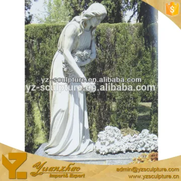 life size hand carved white marble beautiful lady statue