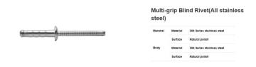 Multi-grip Blind Rivet(All stainless steel)
