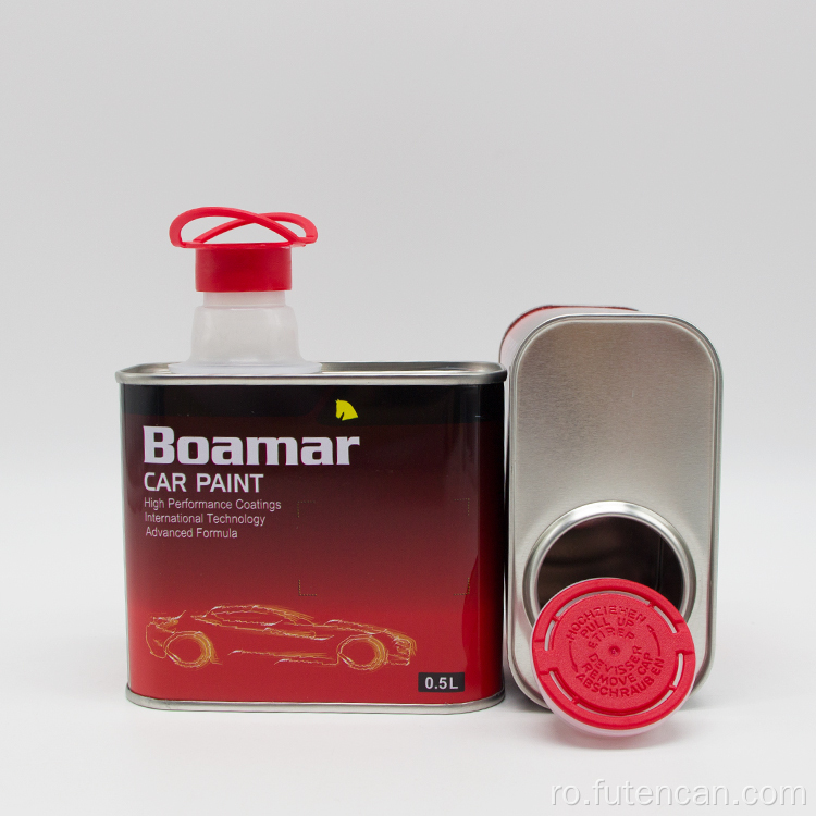 Cutie goală din tablă cu acoperire albă de 0,5 L