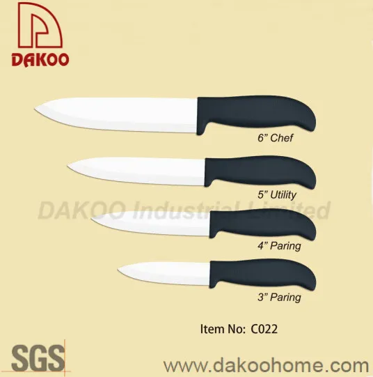 Factory in Yangjiang 4 Pieces Good Quality Color Handle Zirconia Chef/Paring Knife