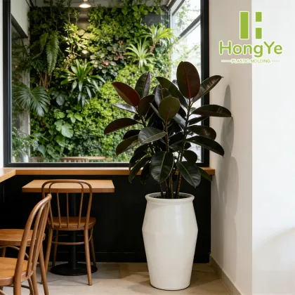 Large Imitation Ceramic Bulbous Pot