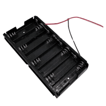 8- AA battery holder with wire leads