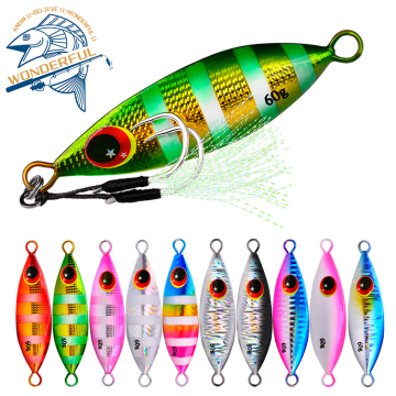 Metal Büyük Oyun Sert Deniz Balıkçılığı Yavaş Jigging Lures 10G-60G için Sningspoons