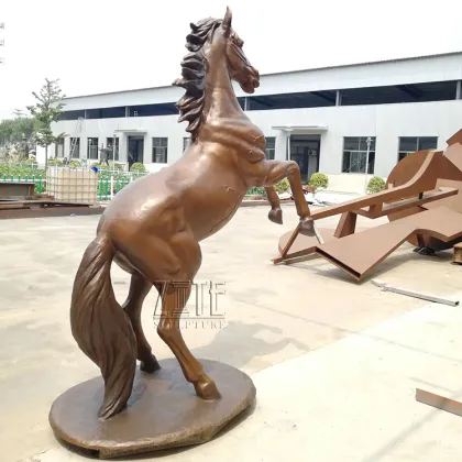 Outdoor garden decoration Life Size Bronze Large Group Horses Sculpture
