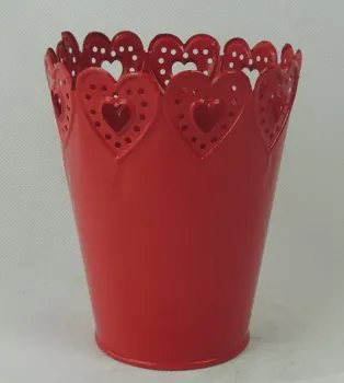 Hollowed multi-colored metal bucket