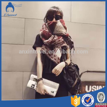 The fashion best sell long jacquard woven acrylic scarves and shawls made in China