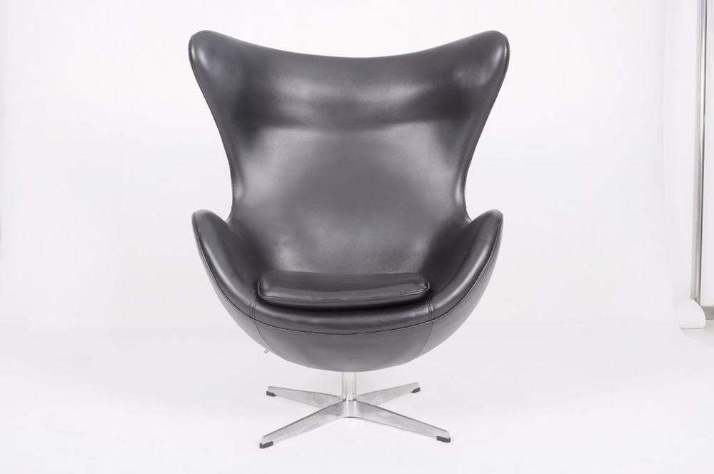 leather egg chair in black