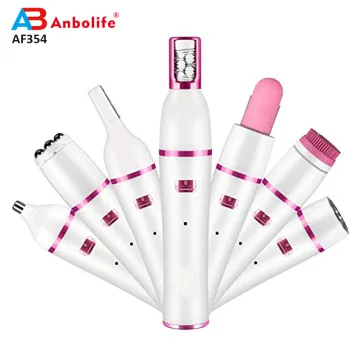 7-in-1 Electric Manicure Set: Eyebrow Nose Trimmer, Face Cleansing, Brush, Massager & Epilator for Women