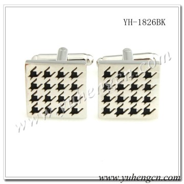 YH-1826BK Elegant Fashion Mens Black Enamel Swallow Gird Cufflinks