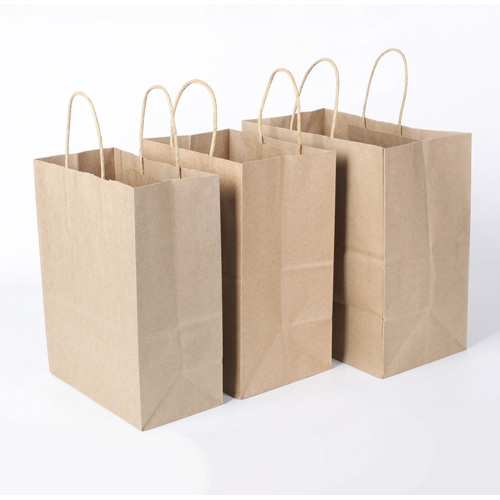 Bolsa de papel Kraft marrón liso desechable para comestibles