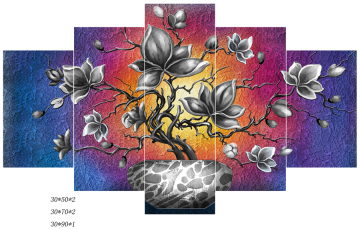 new fashion modern simple printed flower nice home decorated group oil painting