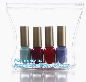 slider zipper bag/ cosmetic packaging, vinyl zipper flat cosmetic bag, cosmetic bag toiletry bag slider plastic bag