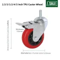 125mm Swivel TPU Castor Medium Duty Screw Casters