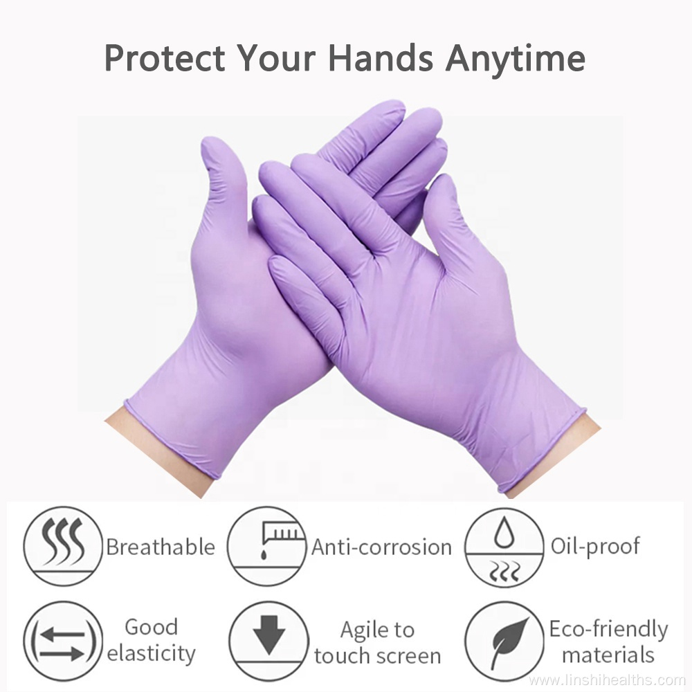 Household Nitrile Gloves Thickness Disposable Purple Color Nitrile Gloves house cleaning