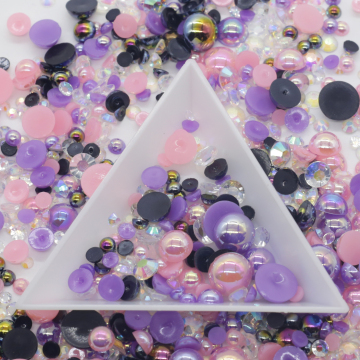 Superficie di tazze fai -da -te: Whatstone 30g/borse mix perle e strass, back back rotonde addominali mezze perle e strass per progetti creativi