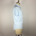 Sky Blue Short Rękaw Office Wear Shirt