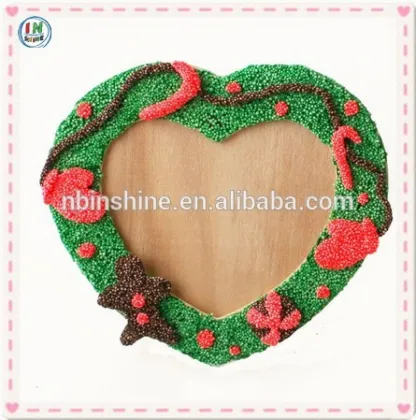 Pearl clay wood photo frame , DIY creative modelling kids foam clay , diy kids wooden toys