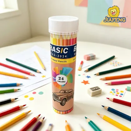 Round Tube Pencil Case for 24 Colored Pencils
