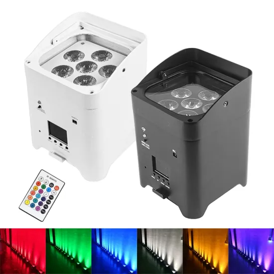 Wireless RGBWA UV Par Light with Battery Power and WiFi App Control for DJ Parties